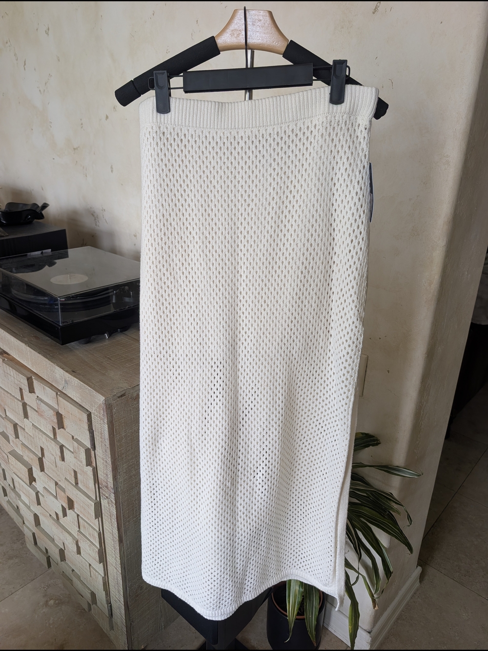 Universal Thread Cream Open-Weave Maxi Skirt